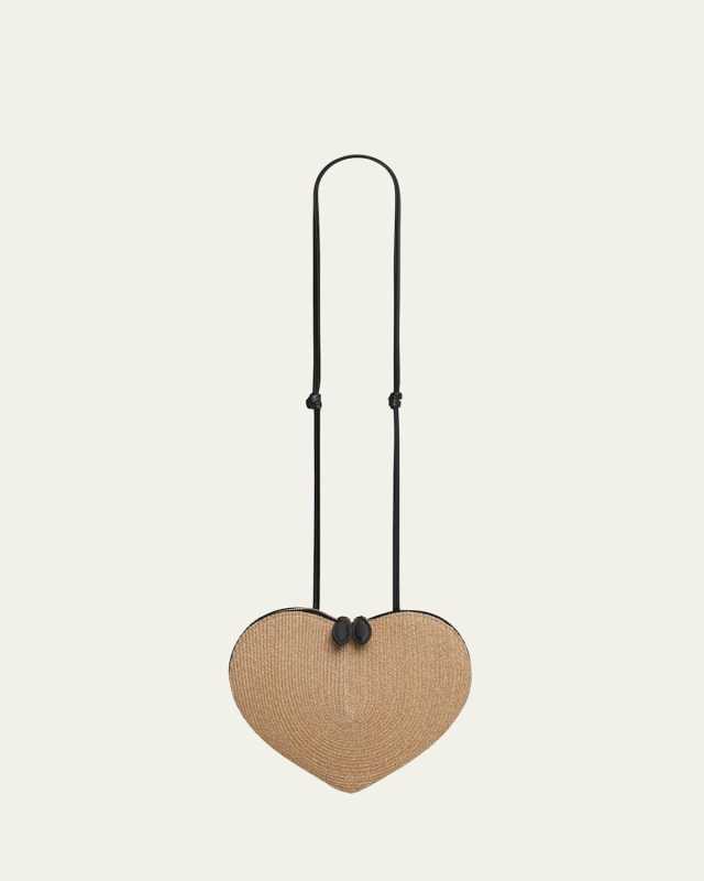 Le Coeur Crossbody Bag in Paper Straw